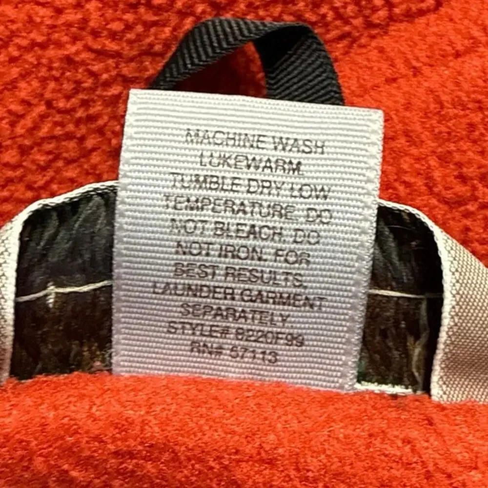 Vintage EMS Mens Rust Orange Fleece Jacket Size XXL Full Zip Outdoor Gorpcore